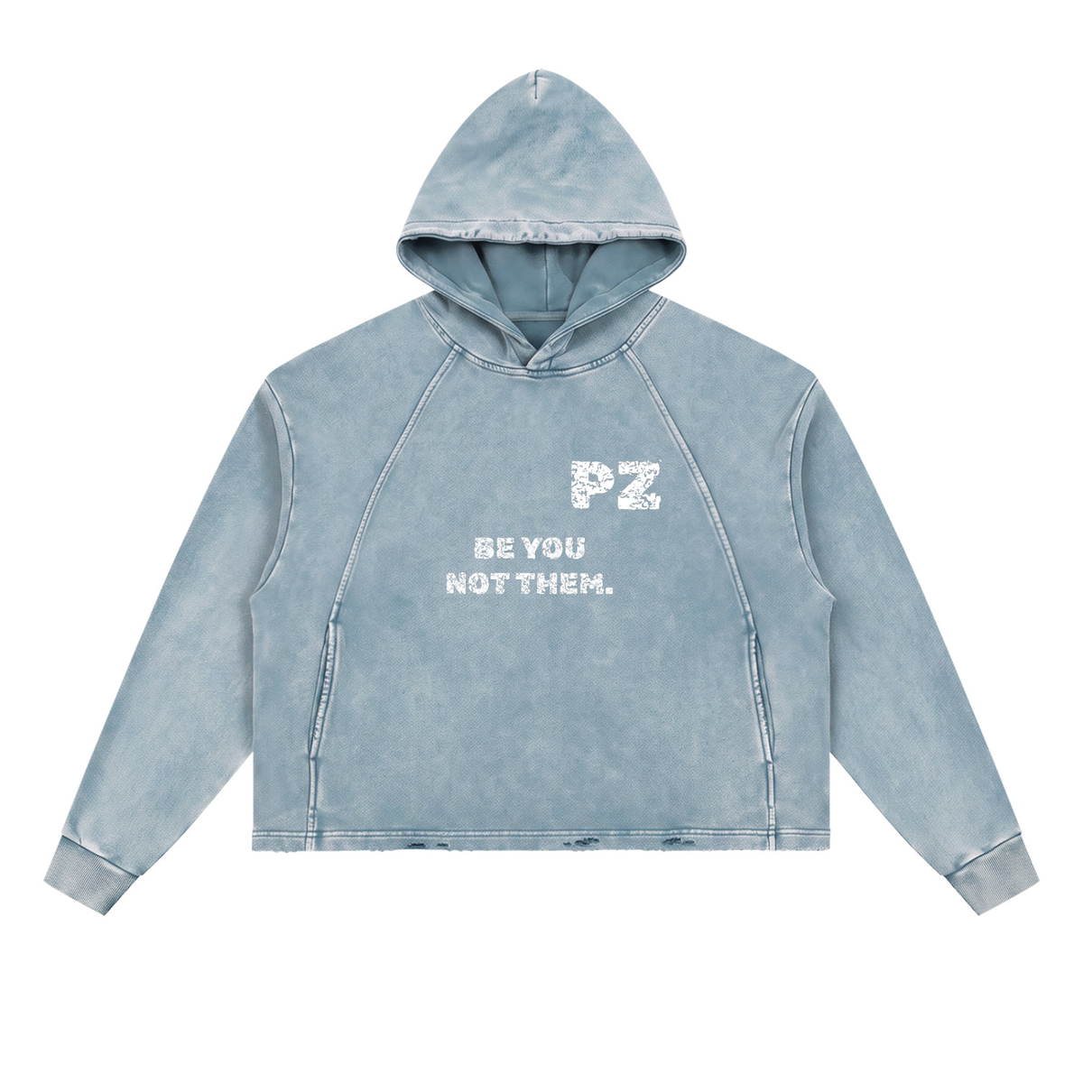 Vintage Washed Frayed-Hem Hoodie