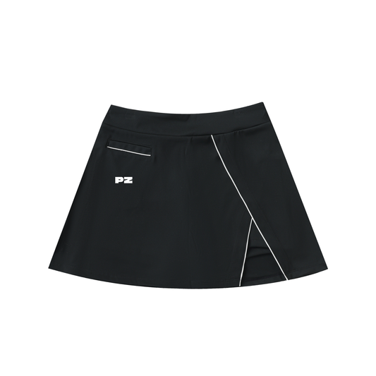 High-Waist Pocketed A-Line Skirt