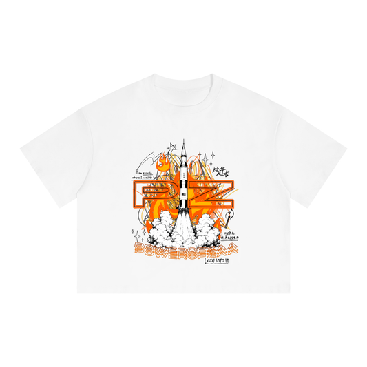 Unisex Boxy Drop Shoulder Crop T-Shirt