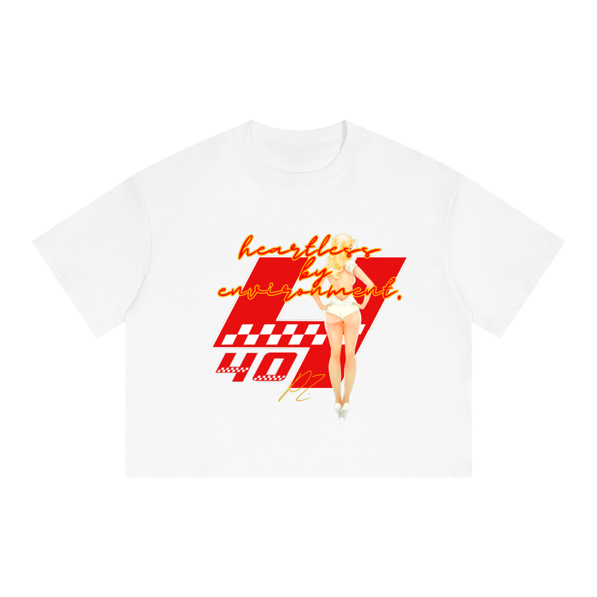 Unisex Boxy Drop Shoulder Crop T-Shirt